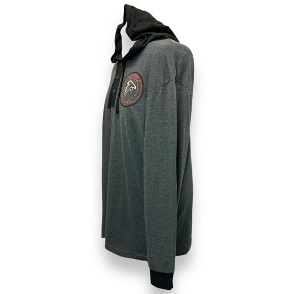 NFL Team Apparel Mens Atlanta Falcons Long Sleeve Hooded Shirt XLT Gray - Picture 3 of 9